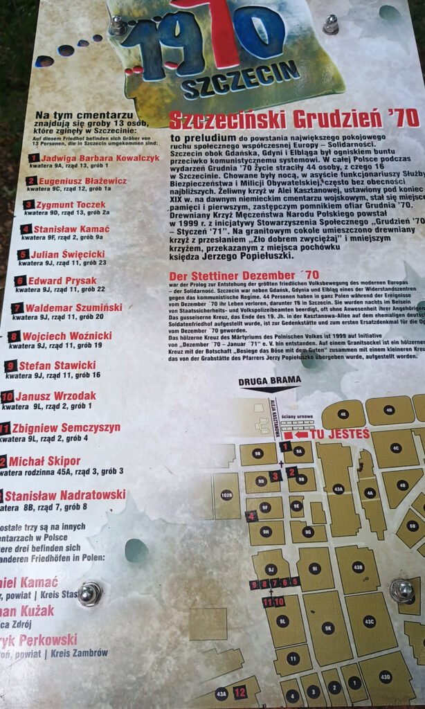 Informationstafel zum Aufstand vom Dezember 1970 in Stettin. Foto: © Brygida Helbig, 2025